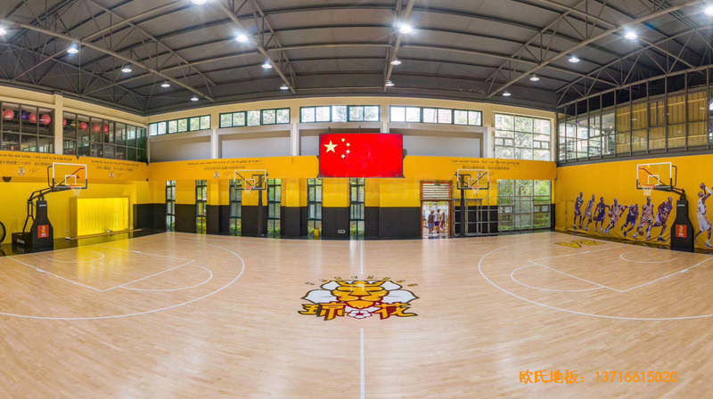 江苏扬州海兰德琼花篮球馆体育木地板铺装案例