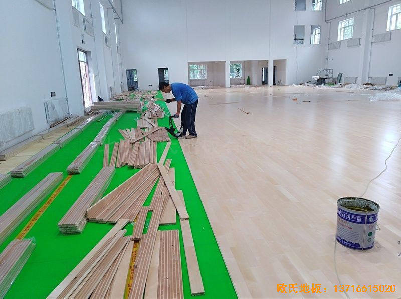 佳木斯同江消防队体育地板安装案例
