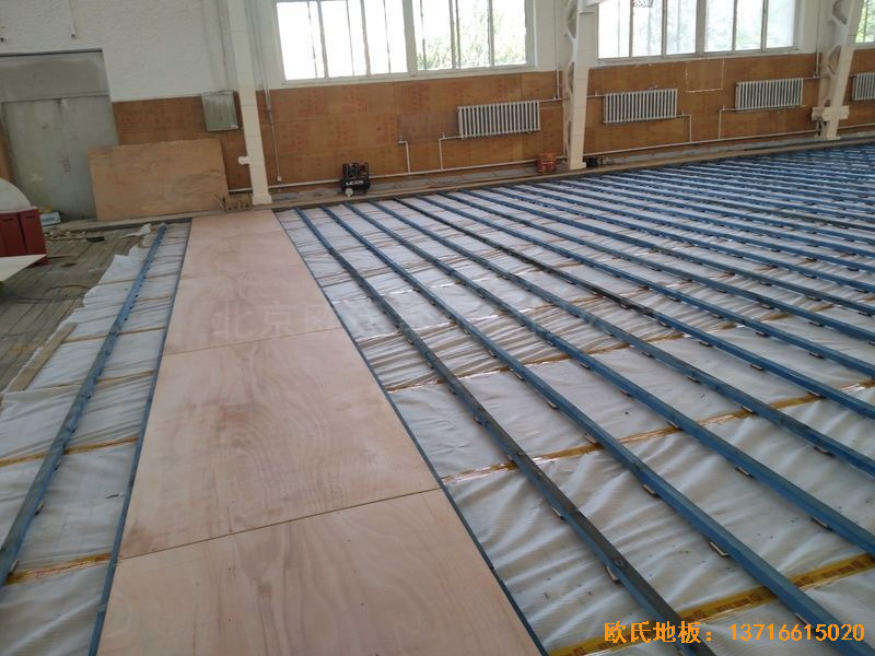 内蒙古呼和浩特赛罕区师范大学体育学院训练馆体育地板施工案例