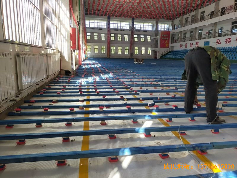 鄂尔多斯准格尔旗世纪中学运动木地板铺装案例