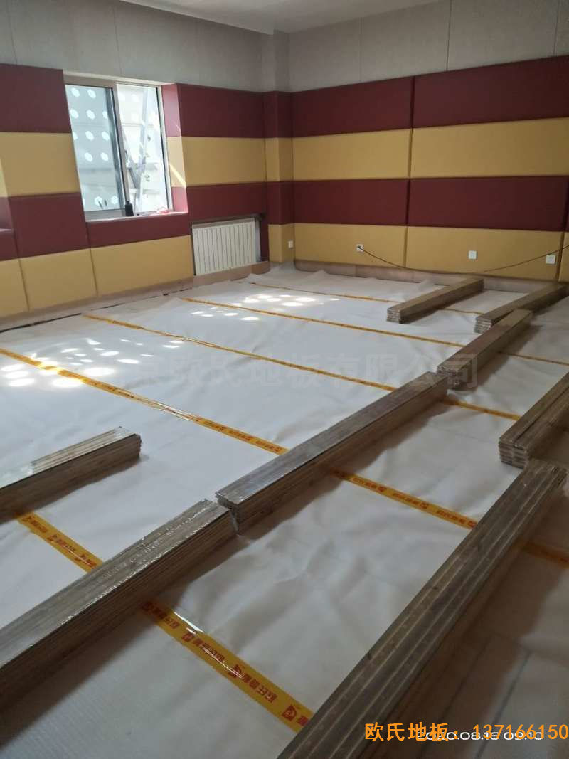 北京中国矿业大学附属中学运动木地板铺设案例